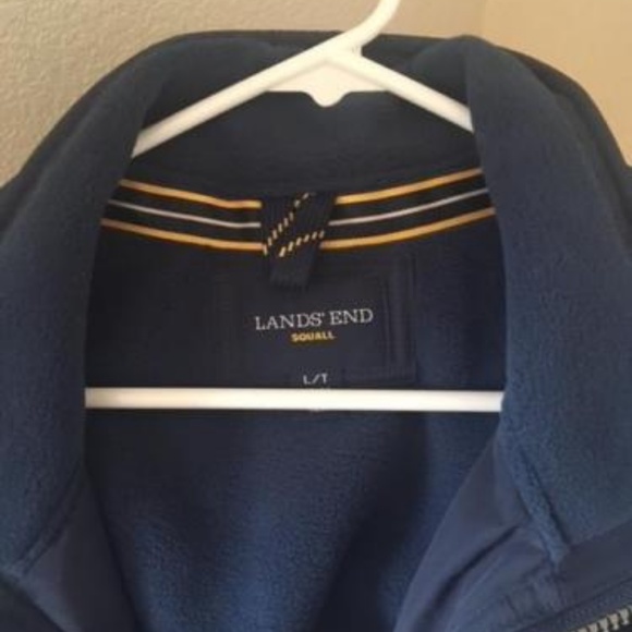 Mens Coat Landsend Squall Jacket Navy Blue Size L, - Picture 3 of 3